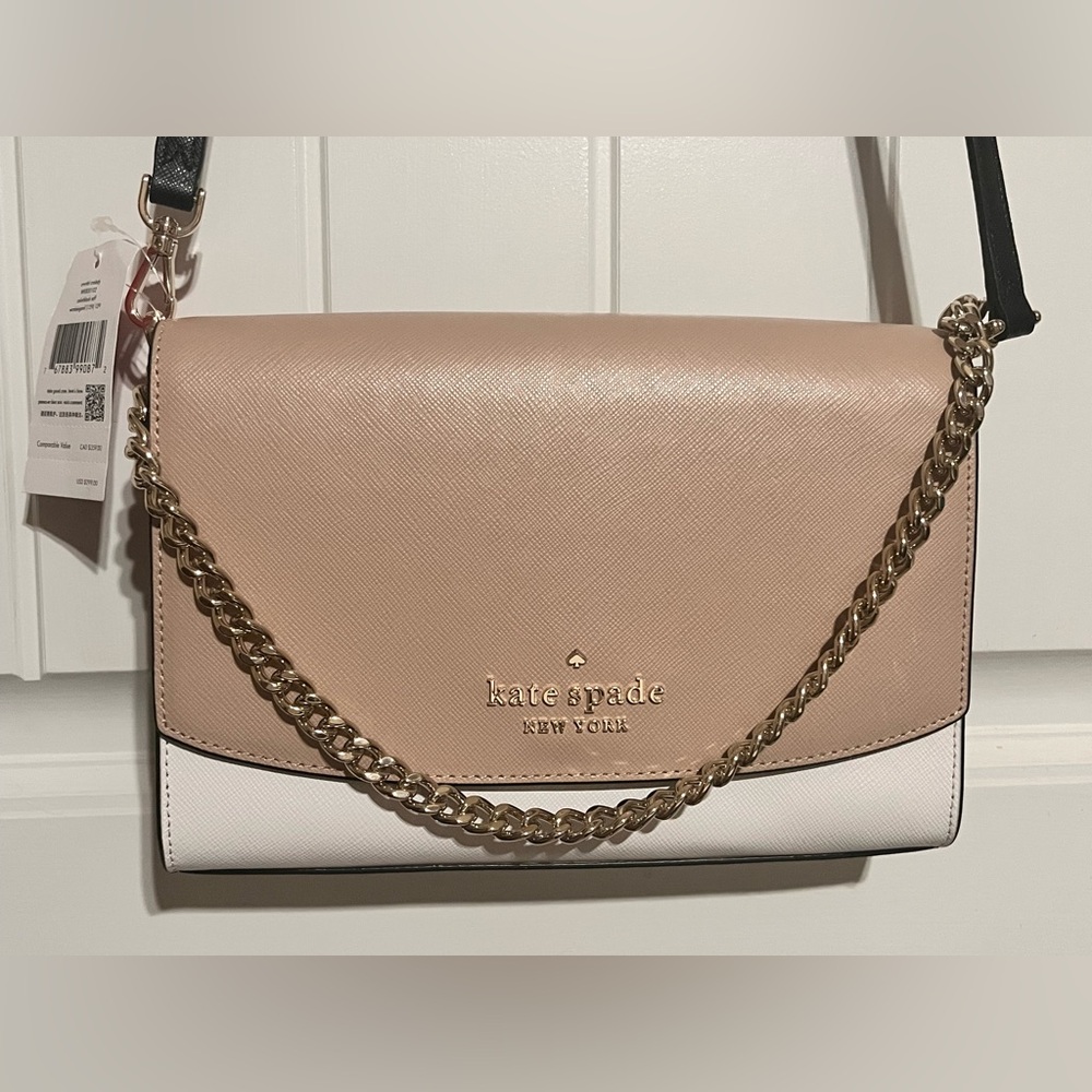KATE SPADE Colorblock -Tan, White, and Black Handbag or Crossbody Bag NWT